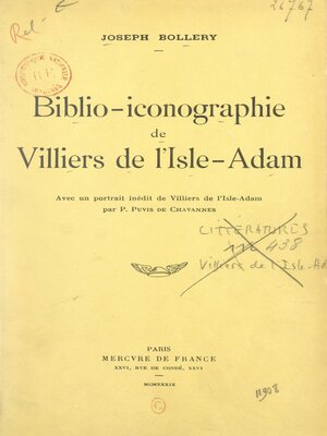 cover image of Biblio-iconographie de Villiers de l'Isle-Adam